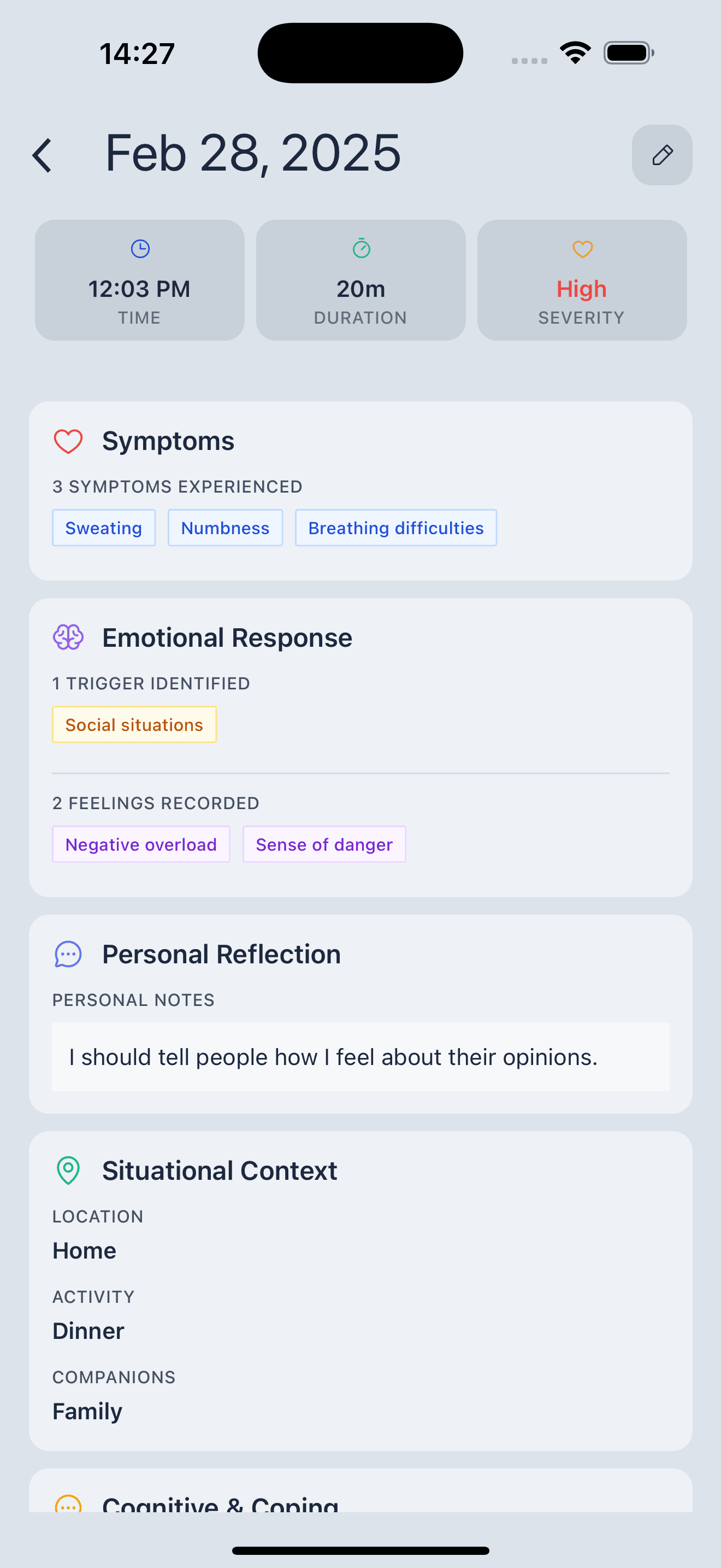 Panic Attack Details