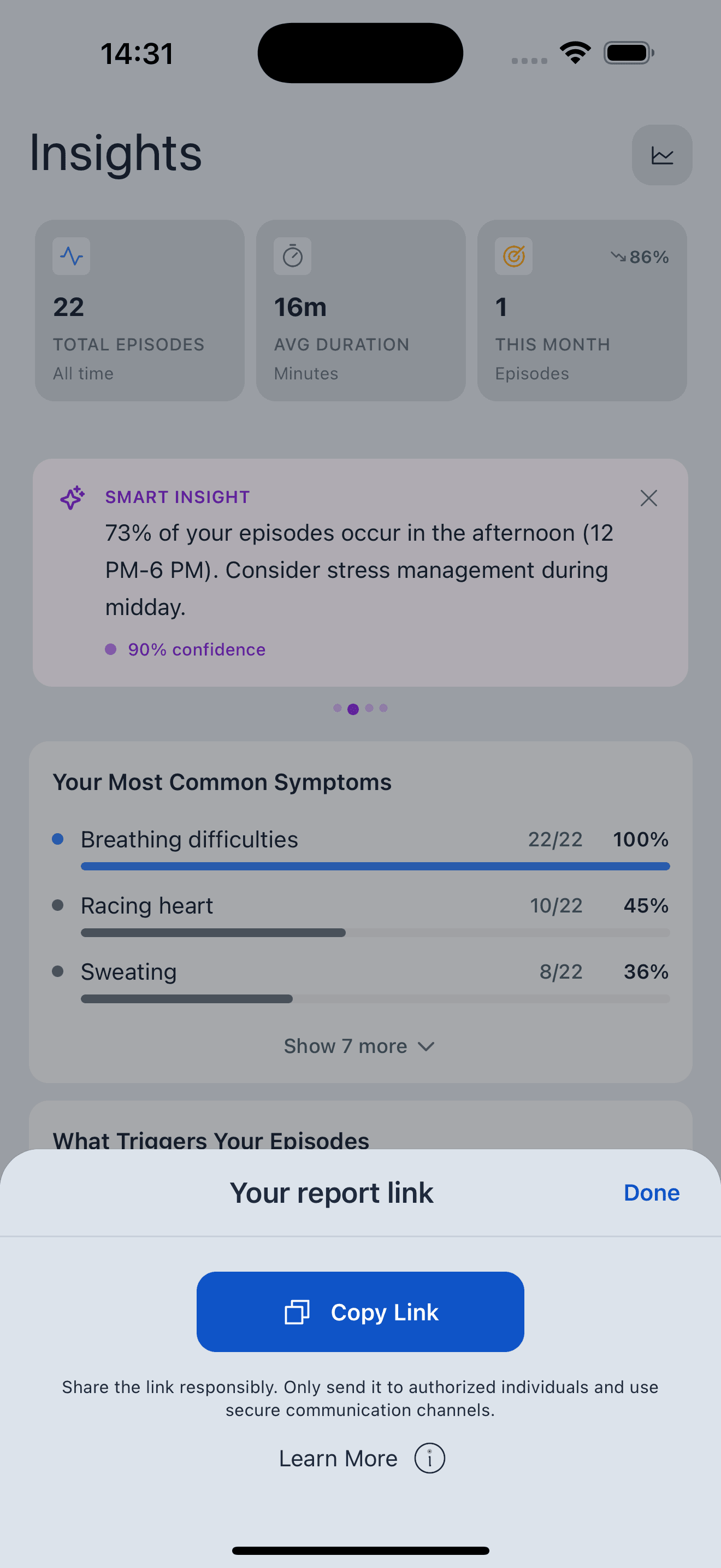 Share Report with Healthcare Professional